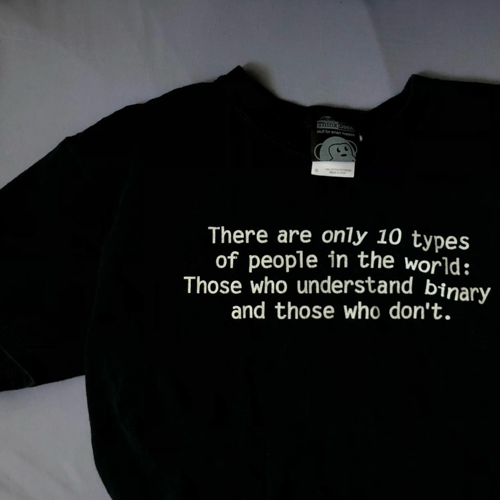 Thinkgeek 10 types of people joke Tshirt